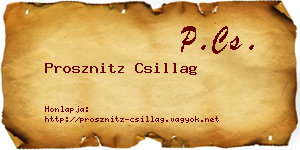 Prosznitz Csillag névjegykártya